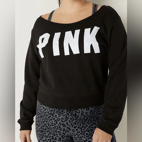 PINK Victoria’s Secret Everyday Lounge Off The Shoulder Sweatshirt - Picture 6 of 12